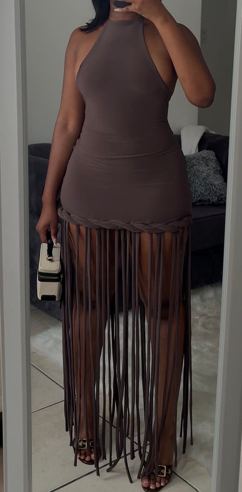Braided Noir Gown