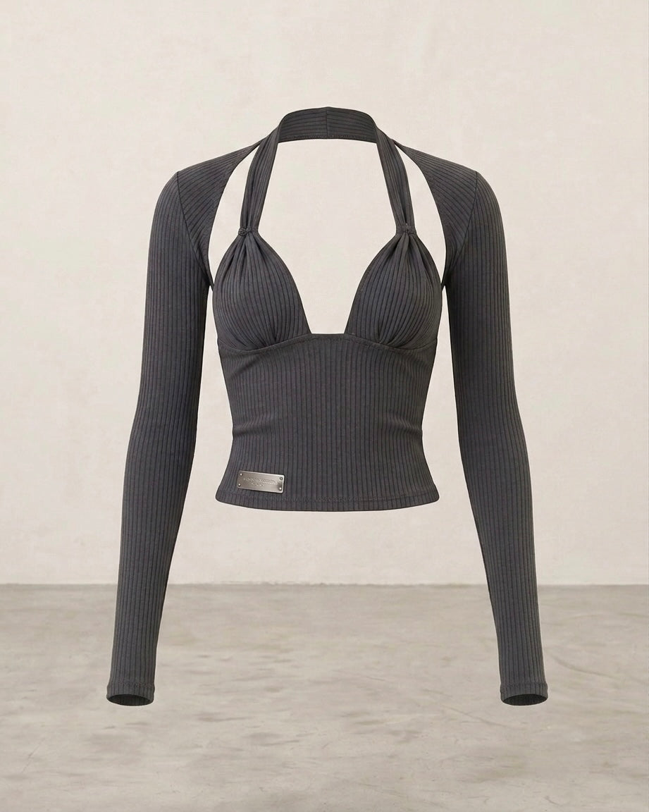 Ribbed Knit Top & Sleeve